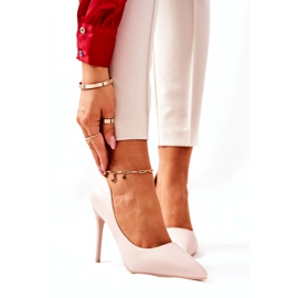 WS1 Nahkaiset korkokengät Spitz Beige Hanne 2