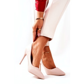 WS1 Nahkaiset korkokengät Spitz Beige Hanne 3