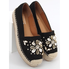 Manami Black shell espadrillit musta 1 Manami Black shell espadrillit musta 1