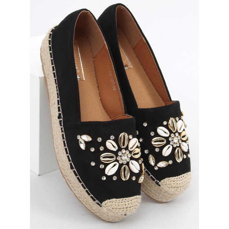 Manami Black shell espadrillit musta 1