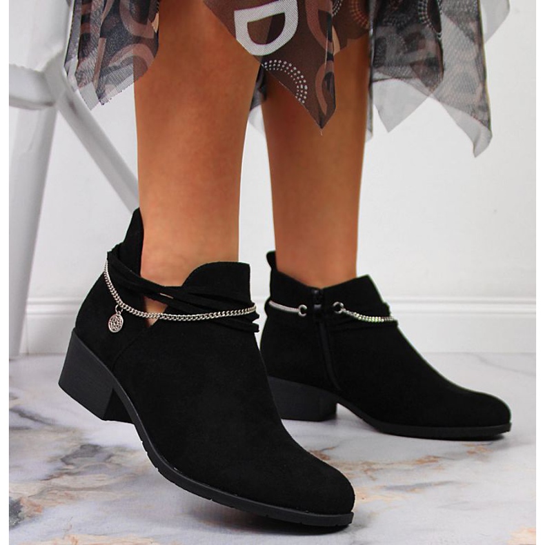 Mustat saappaat ketjulla Filippo W PAW318A musta 2