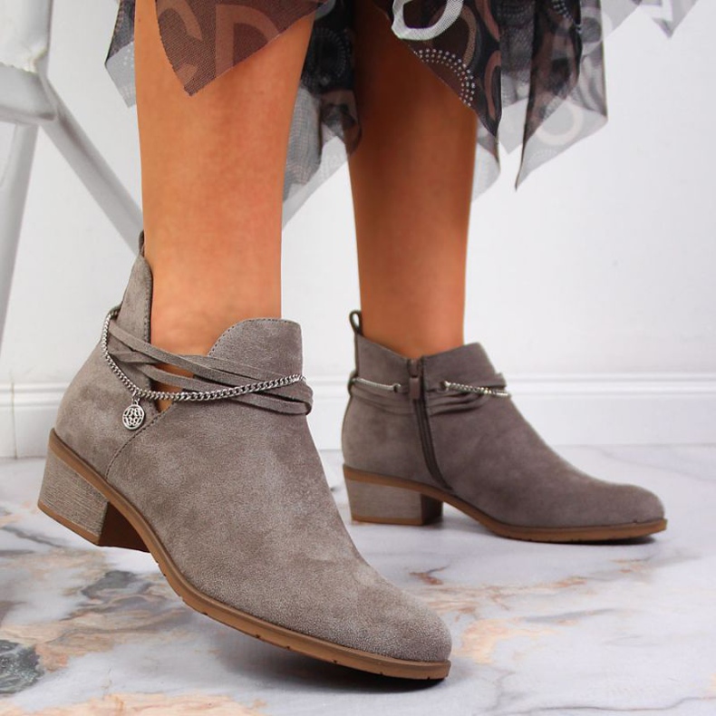 Harmaa saappaat ketjulla Filippo W PAW318B 2