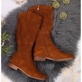 Kevätsaappaat harjakattoiset S. Barski W OLI139B kameli ruskea 2