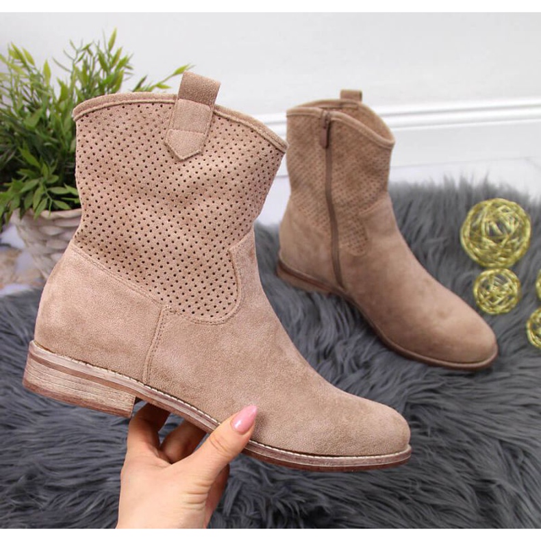 Harjakattoiset saappaat S. Barski W OLI140B beige 1