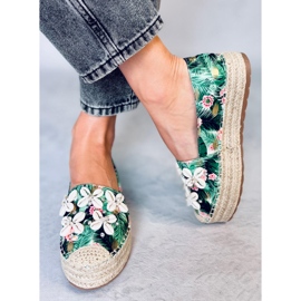 Elif Green espadrillit kuorilla vihreä 1