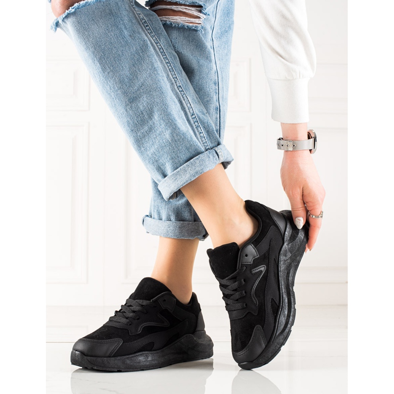 TRENDI Mokkanahkaiset lenkkarit musta 2