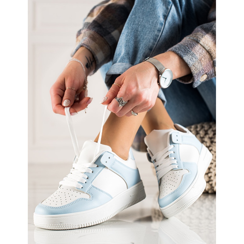 TRENDI Urheilukengät eko -nahkaa valkoinen sininen 1