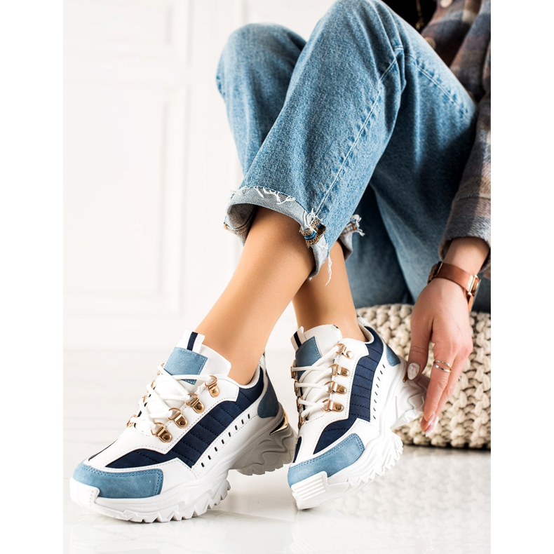 TRENDI Tyylikkäät värikkäät lenkkarit valkoinen sininen 1