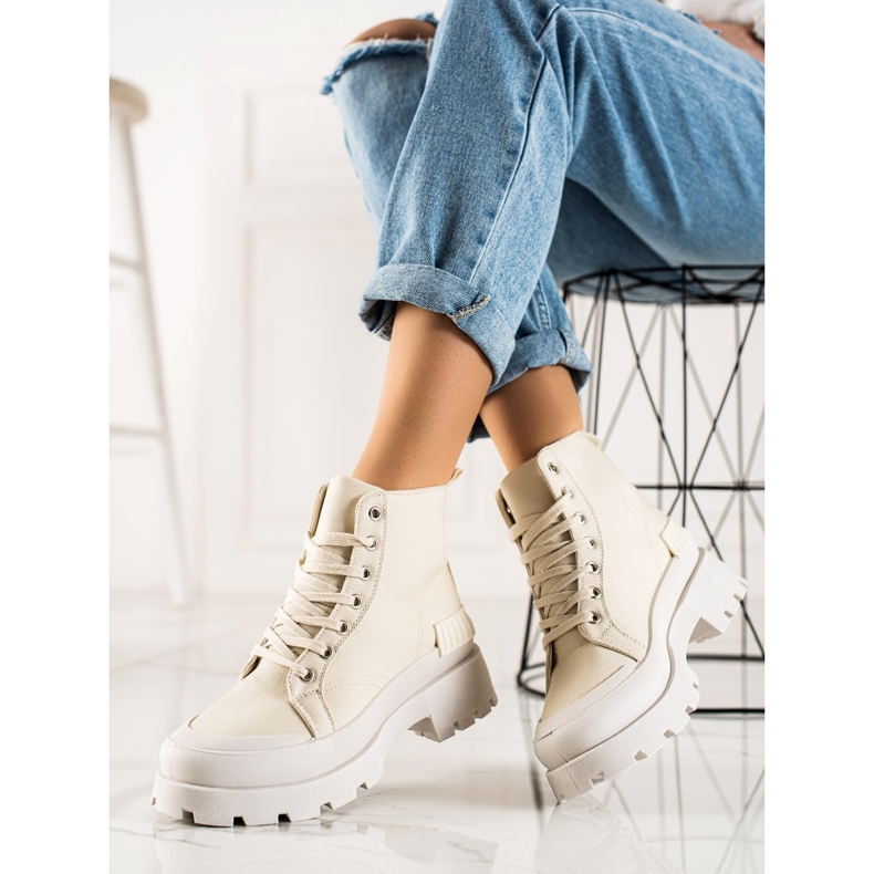 Seastar Muodikkaat korkeat tennarit alustalla beige 1