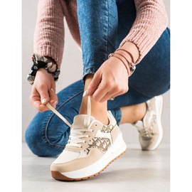 TRENDI Sidotut tennarit alustalla beige 1