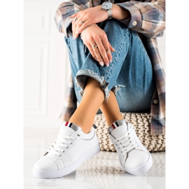 TRENDI Klassiset urheilukengät eko-nahasta valkoinen 1