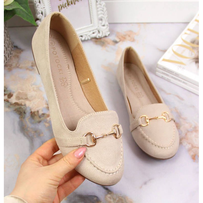 Loaferit koristeilla Potocki W WOL59B beige 1