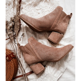 PS1 Suede, Openwork Cowboy Boots Tummanbeige Helloni 1