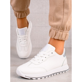 TRENDI Klassiset urheilukengät eko-nahasta valkoinen 1