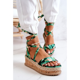 FB2 Sandaalit Espadrillit Wedge Green Roxanne Flowersilla monivärinen vihreä 1