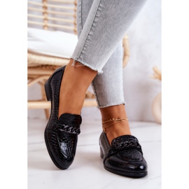 Vinceza Lakatut kengät, joissa käärmekuvio Black Yasmin musta 2