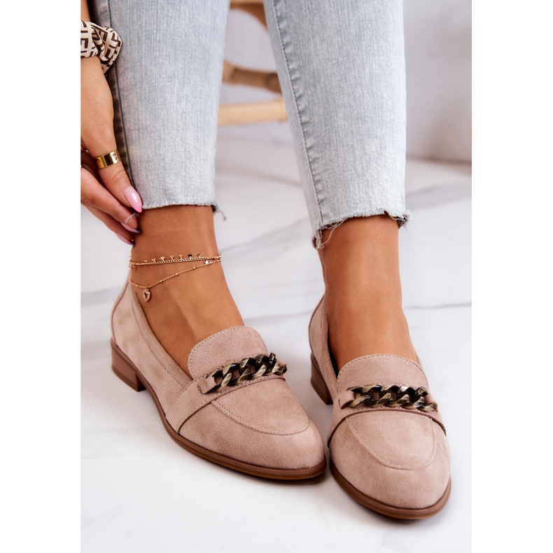 Vinceza Yasmin Beige mokkanahka Brogues Loafers 1