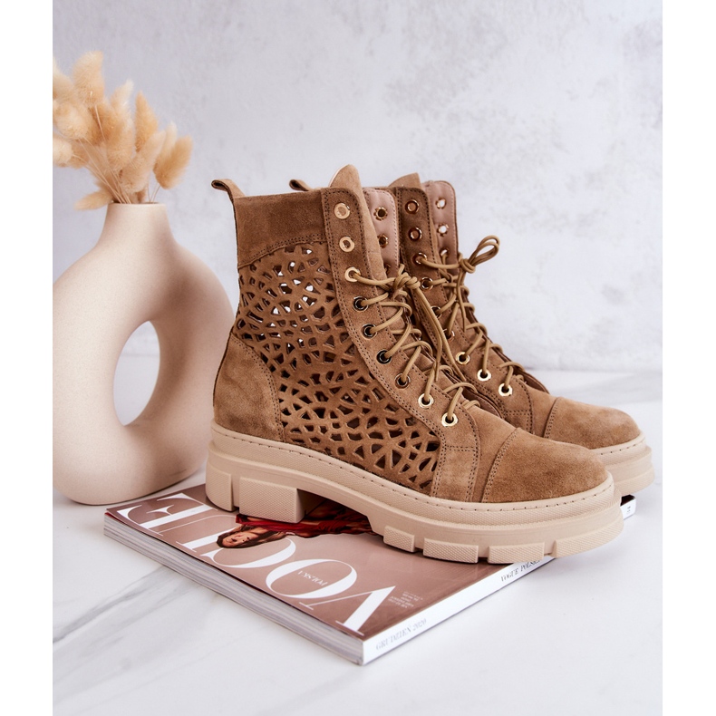 FILIPCZYK Mokkanahkaiset harjakattoiset Camel Aileen -saappaat ruskea 1