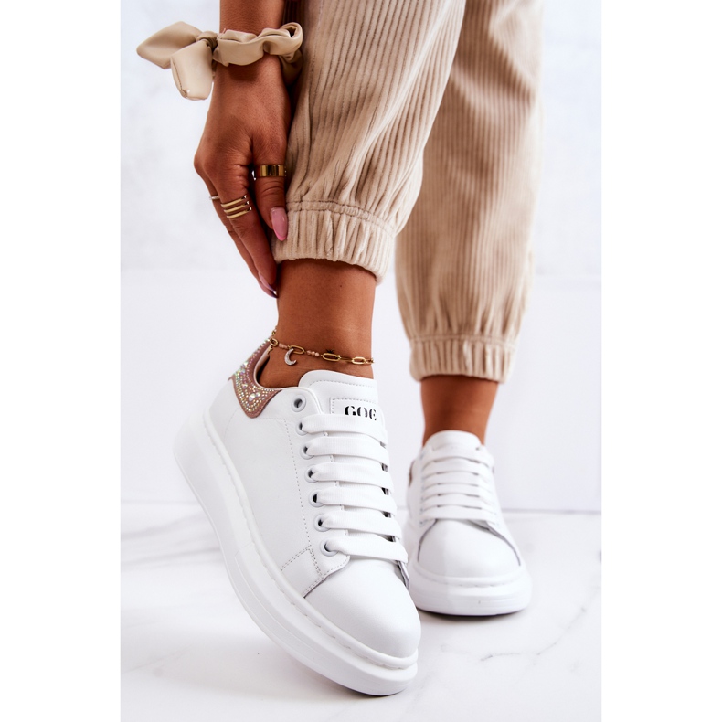 Naisten urheilukengät GOE JJ2N4051 valkoinen ja vaaleanpunainen 2