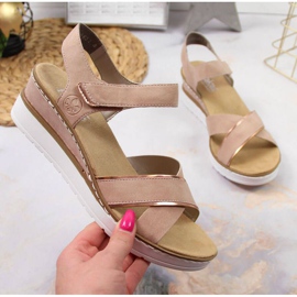 Wedge Sandals Rieker W V38G9-31 puuteri pinkki vaaleanpunainen 1