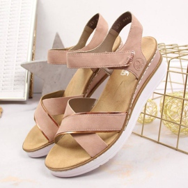 Wedge Sandals Rieker W V38G9-31 puuteri pinkki vaaleanpunainen 2