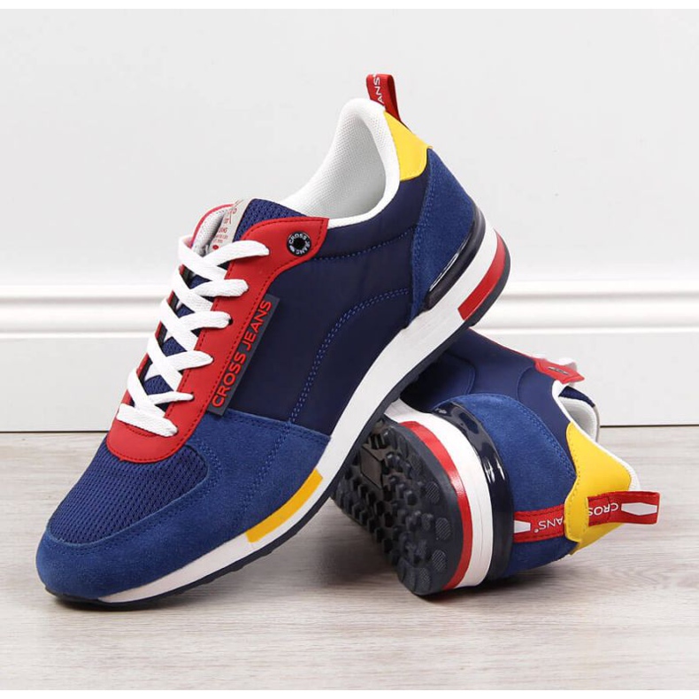 Cross Jeans M JJ1R4008C nahkaiset urheilukengät punainen tummansininen 2