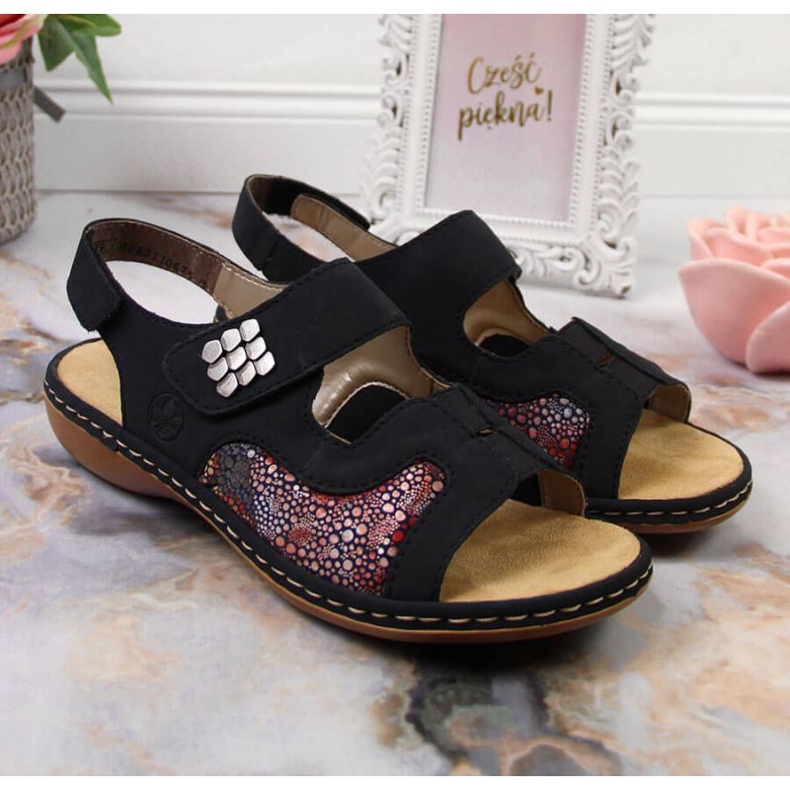 Velcro sandaalit Rieker W 65989-14 laivastonsininen tummansininen 2