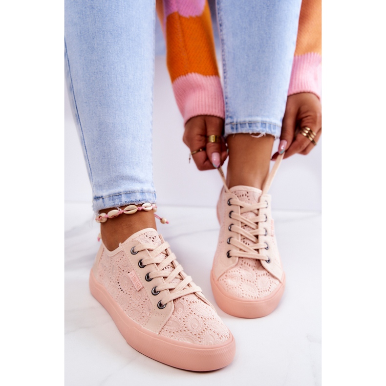 Openwork Sneakers Big Star JJ274059 Vaalea pinkki vaaleanpunainen 1