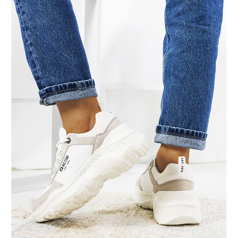 Valkoiset Big Star JJ274288 tennarit valkoinen harmaa 2