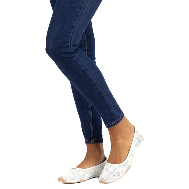 Nahkaiset harjakattoiset valkoiset ballerinat Filippo DP3681 / 22 WH valkoinen monivärinen 1