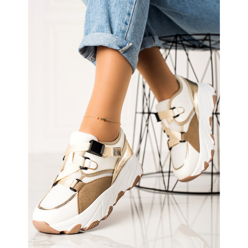 W. Potocki Tennarit Potocki-soljella beige valkoinen kultainen 1