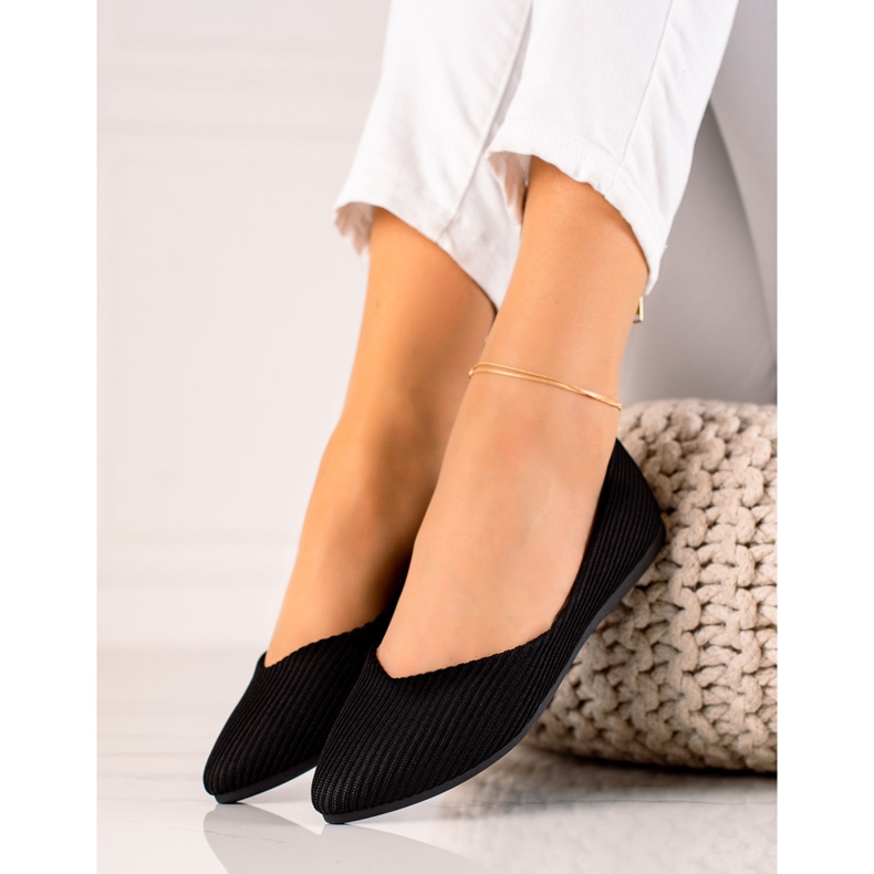 VINCEZA raidalliset ballerinat musta 1