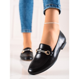 Ideal Shoes Tyylikäs Loaferit Kuutiometriä Zirkonia musta 1