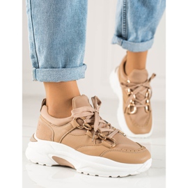 TRENDI Muodikkaat lenkkarit beige ruskea 1