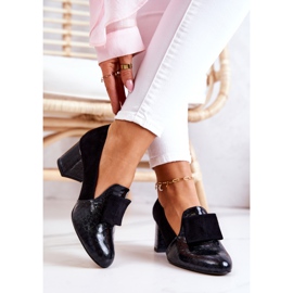 PA2 Musta Diana Suede Snakeskin pumput 2