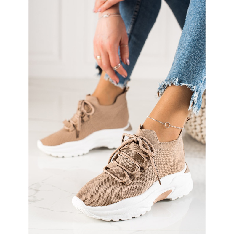 Camo Mukavat urheilukengät alustalla beige 1