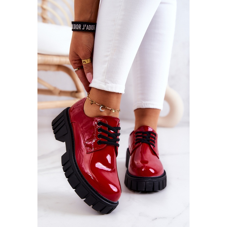 Muodikkaat lakatut kengät La.Fi Red Hallie punainen 2