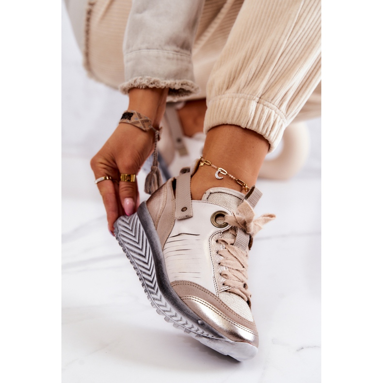 Naisten nahkaiset Maciejka 04916-19 beige-lenkkarit 1