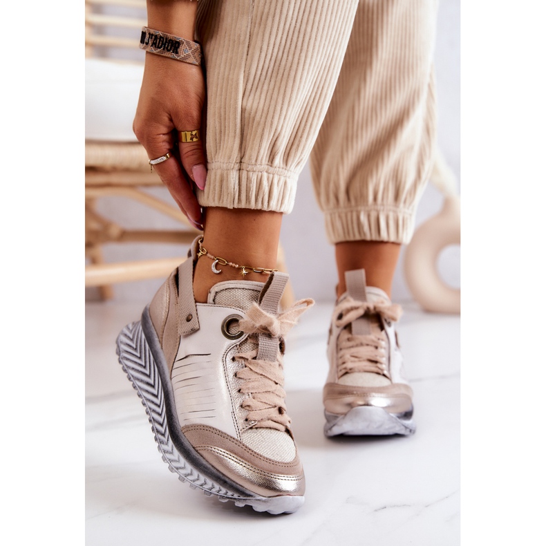 Naisten nahkaiset Maciejka 04916-19 beige-lenkkarit 2