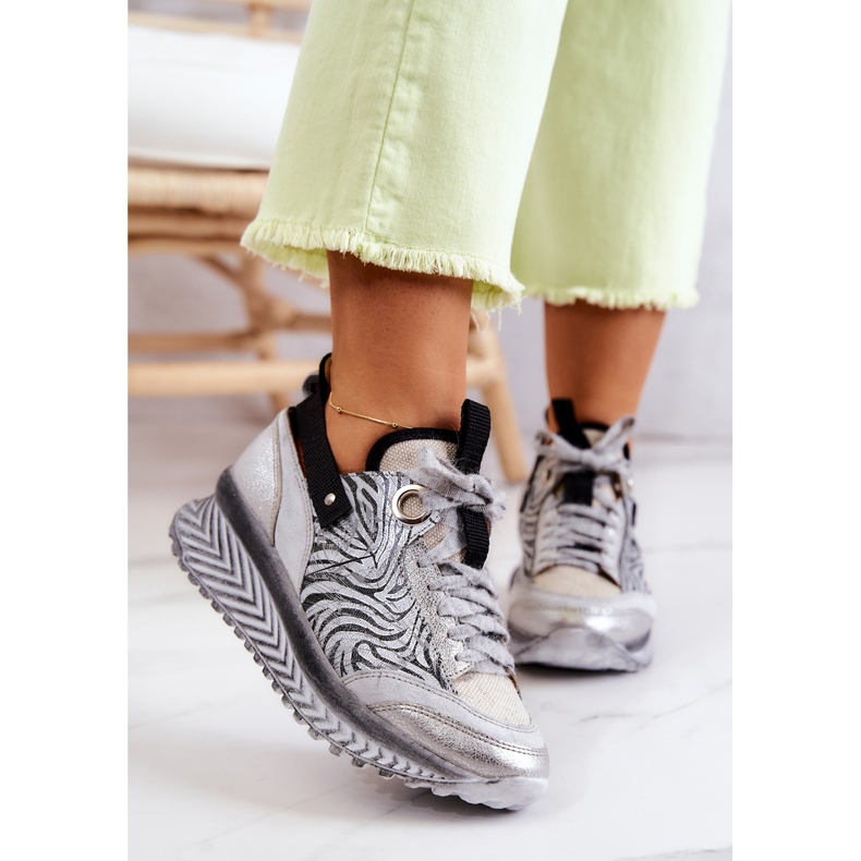 Naisten nahkaiset Maciejka-lenkkarit 04916-03 harmaa 2