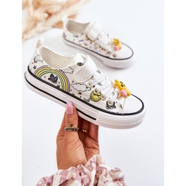 Vinceza Lasten tennarit, joissa tarrapainatus, valkoinen pitsi 1