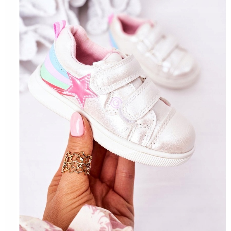 Evento Tyttöjen urheilukengät, joissa on tähti 21dz23-3904 valkoinen 2