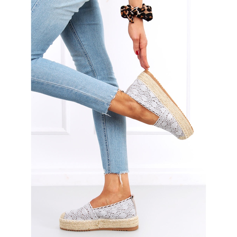 Alice Grey Lace Espadrilles harmaa 1