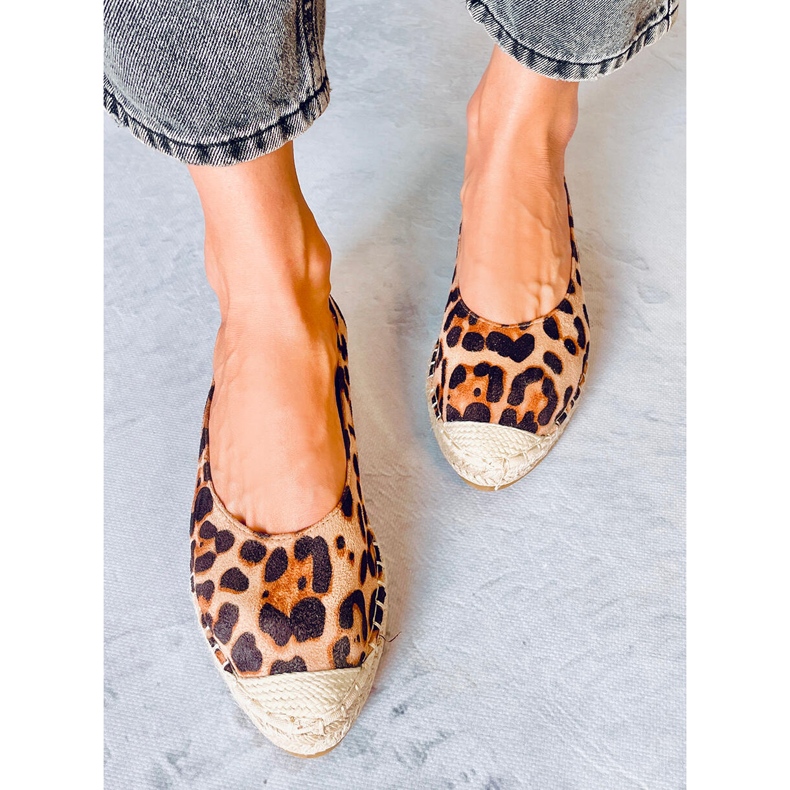 Naisten Camino Leopard espadrillit ruskea 1