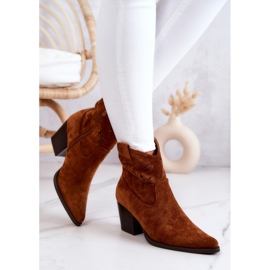 S.Barski Naisten mokkanahkaiset cowboysaappaat Camel Devon ruskea 2