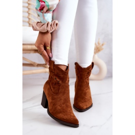 S.Barski Naisten mokkanahkaiset cowboysaappaat Camel Devon ruskea 1