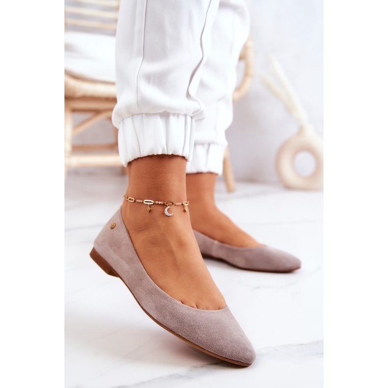 Naisten mokkanahkaballerinat Maciejka 04100-42 beige 2