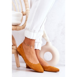 Naisten mokkanahkaballerinat Maciejka 04100-44 Tummankeltainen monivärinen 1