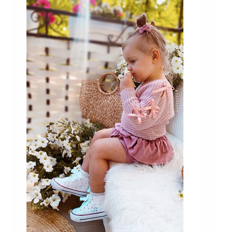 Lasten korkeat lenkkarit, joissa on pitsi valkoinen Roly-Poly 2