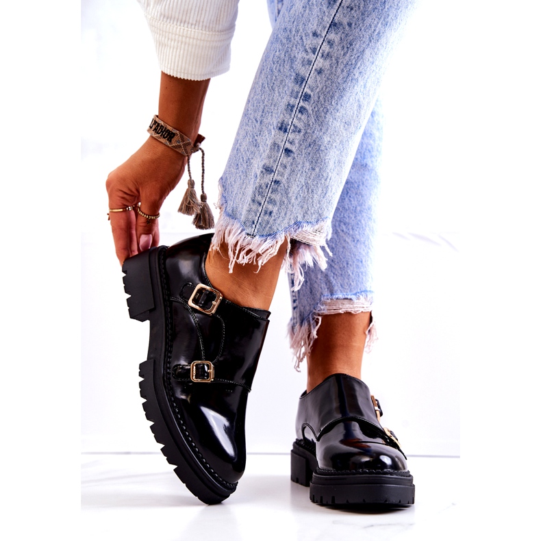 PL5 Nahkakengät soljella La.Fi Black Leonie musta 2